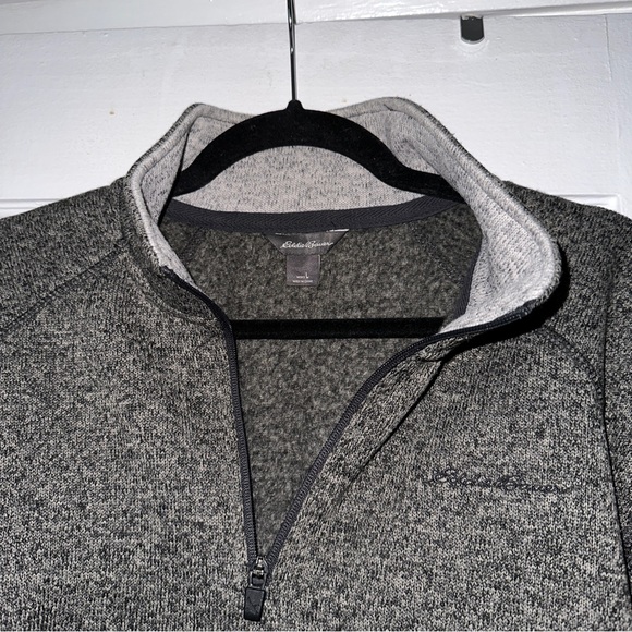 Eddie Bauer • Quarter Zip Grey Sweatshirt - Picture 4 of 7
